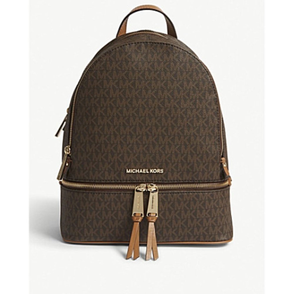 Michael Kors Brown Rhea Leather Backpack BRAND NEW